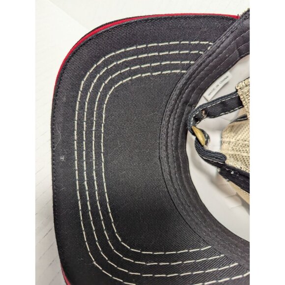 Farm Bureau Financial Services Red Begie Black mesh stitched baseball cap adjust - Picture 3 of 5